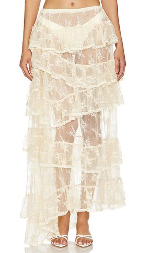 Falda larga de encaje con volantes en color talla M en - Cream. Talla M (también en L) - Yuhan Wang - Modalova