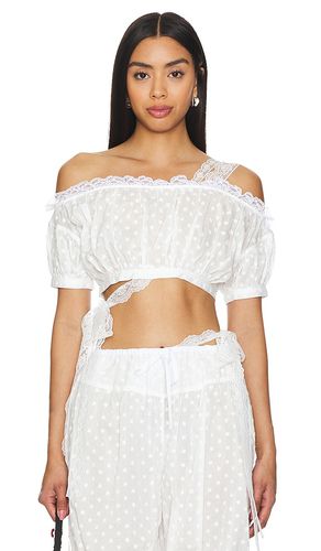 Embroidered Ruched Crop Top in . Taglia M, XL - Yuhan Wang - Modalova