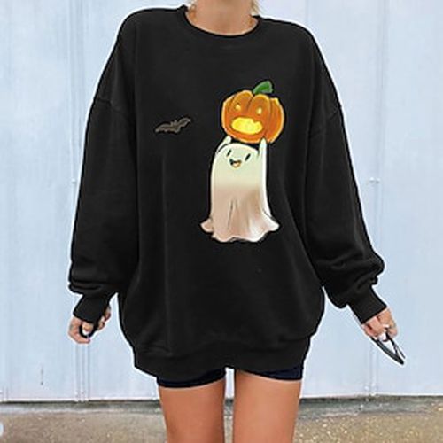 Women's Sweatshirt Pullover Pumpkin Ghost Crew Neck Halloween Daily Weekend Print Streetwear Casual Clothing Apparel Hoodies Sweatshirts Loose Fit Yellow Oran - Ador ES - Modalova