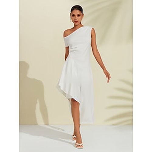 Solid Asymmetric One Shoulder Dress - Ador.com - Modalova