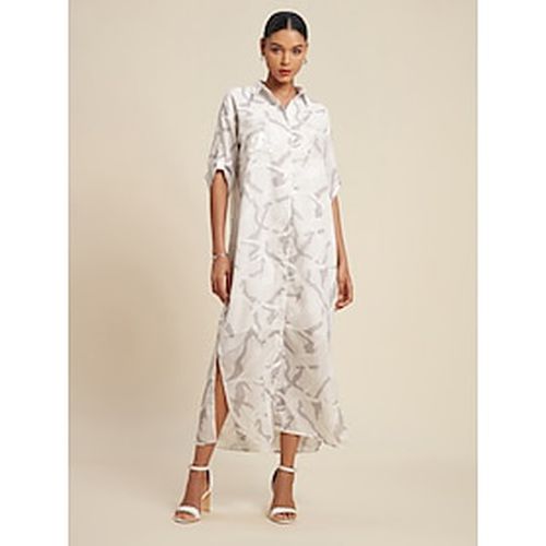 Graphic Sequin Pocket Shirt Dress - Ador - Modalova