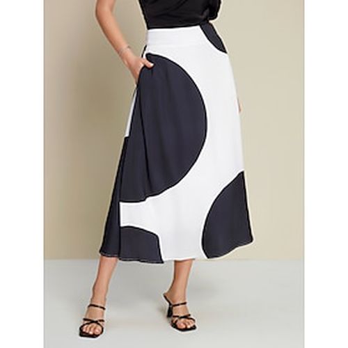 Satin Polka Dot Wedding Guest Pocket Midi Skirt - Ador - Modalova