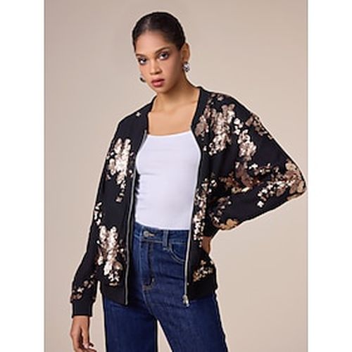 Sequin Crew Neck Bomber Jacket - Ador.com - Modalova