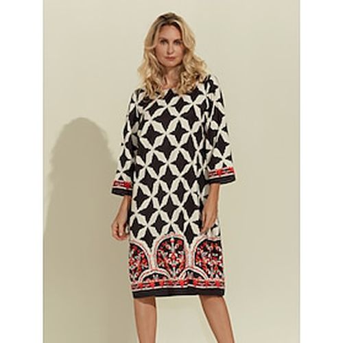 Geometric Pattern Half Sleeve A-Line Mini Dress - Ador - Modalova