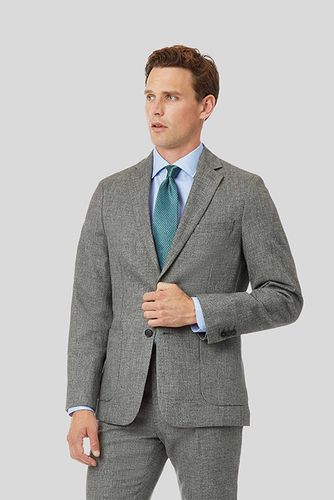 Grey Slim Fit Wool Cotton Linen Suit Jacket Grey size 38L - Charles Tyrwhitt - Modalova