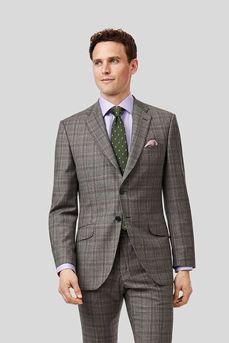 Grey Slim Fit Top Drawer Prince Of Wales Check Suit Jacket G size 36R - Charles Tyrwhitt - Modalova