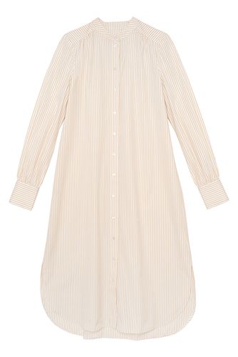 Fabria Stripe Collarless Shirt Dress Beige Stripe size 36 - Aligne - Modalova