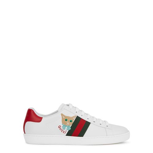 New Ace Embroidered Leather Sneakers, Sneakers, - 2 - Gucci - Modalova