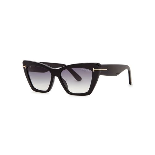 Cat-eye Sunglasses , Graduated Grey Lenses, Signature T Inserts at Temples, Designer Plaque at Tips, 100% UV Protection - Tom ford - Modalova