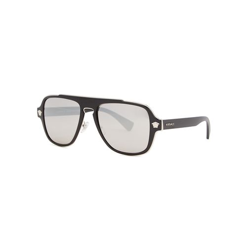 Matte Aviator-style Sunglasses, Sunglasses, , Matte - Versace - Modalova