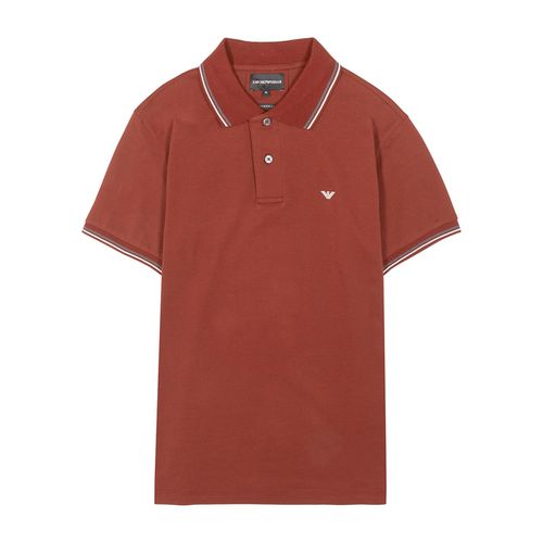 Piqué Stretch-cotton Polo Shirt - Emporio armani - Modalova