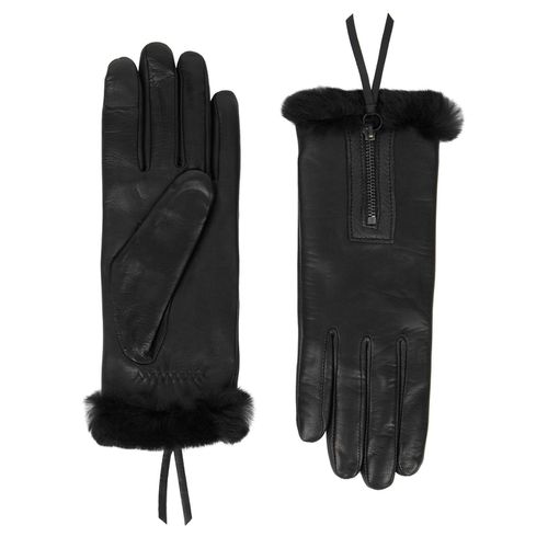 Marina Fur-lined Leather Gloves - AGNELLE - Modalova
