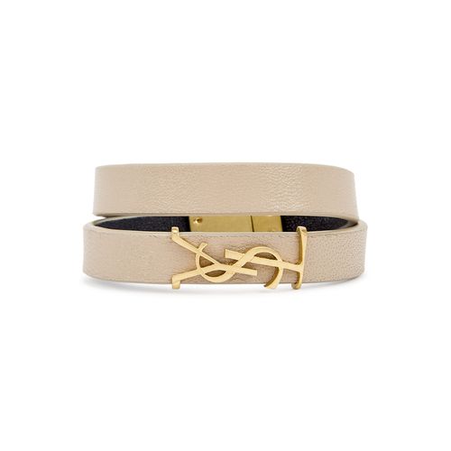 Opyum Logo Leather Wrap Bracelet - - M - Saint Laurent - Modalova