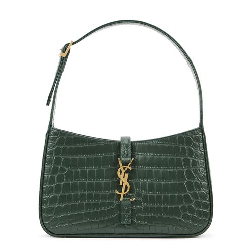 Le 5 à 7 Green Crocodile-effect Leather Shoulder Bag - Saint Laurent - Modalova