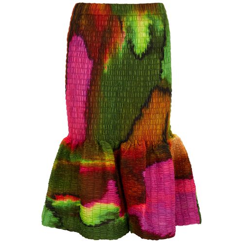 Saturn Tie-dyed Smocked Cotton Midi Skirt - Dries Van Noten - Modalova