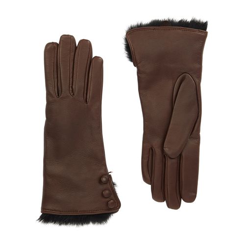 Sophie Fur-trimmed Leather Gloves - Dents - Modalova
