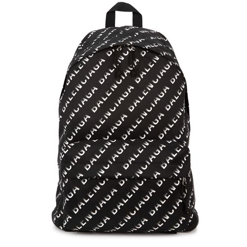 Wheel Logo-print Nylon Backpack - Black And White - Balenciaga - Modalova