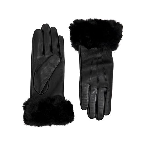 Sarah Faux Fur-trimmed Leather Gloves - Dents - Modalova