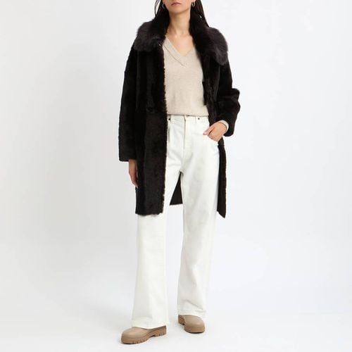 Brown Cocoon Shearling Coat - Max and Zac London - Modalova