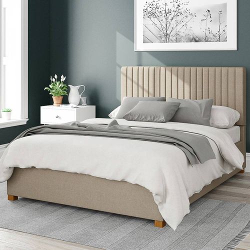 Grant Eire Linen King Ottoman Bed Natural - Aspire Furniture - Modalova