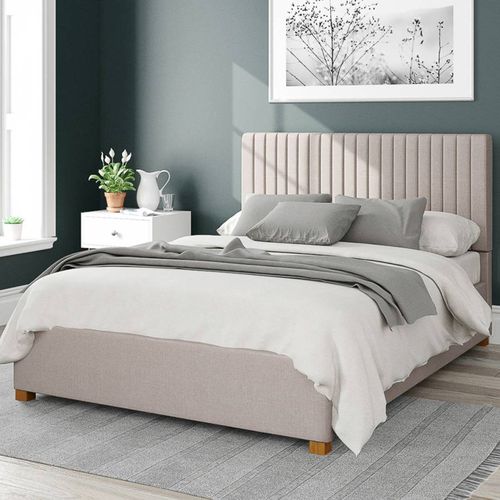 Grant Eire Linen King Ottoman Bed Off White - Aspire Furniture - Modalova