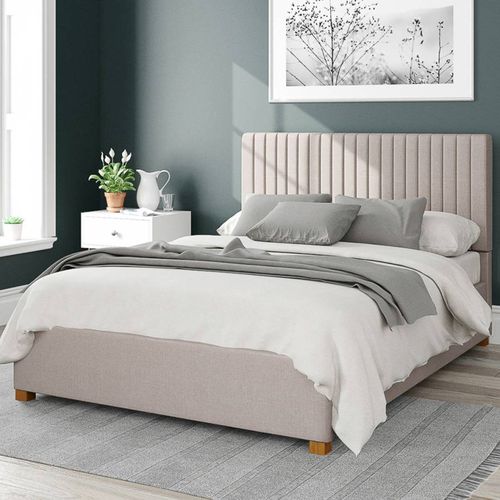 Grant Eire Linen Superking Ottoman Bed Off White - Aspire Furniture - Modalova