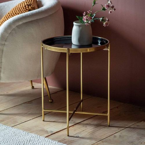 Bodega Side Table Gold/Black - Gallery Living - Modalova