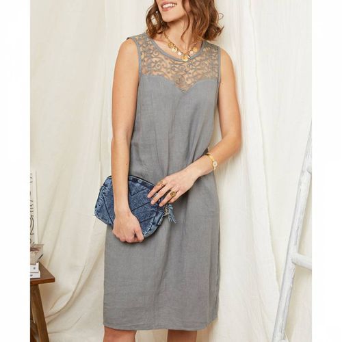 Grey Sleeveless Linen Dress - Rodier - Modalova