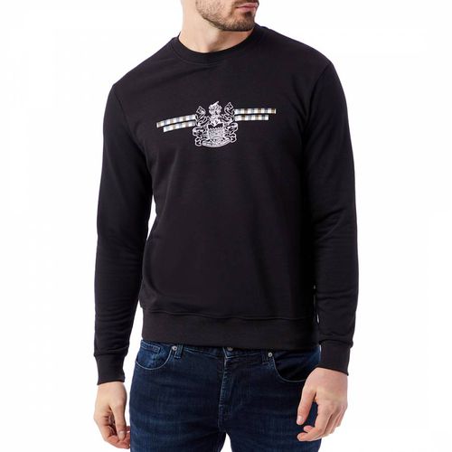 Black Front Crest Cotton Sweatshirt - Aquascutum - Modalova