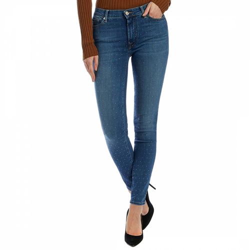 Mid Blue HW Skinny Stretch Jeans - 7 For All Mankind - Modalova