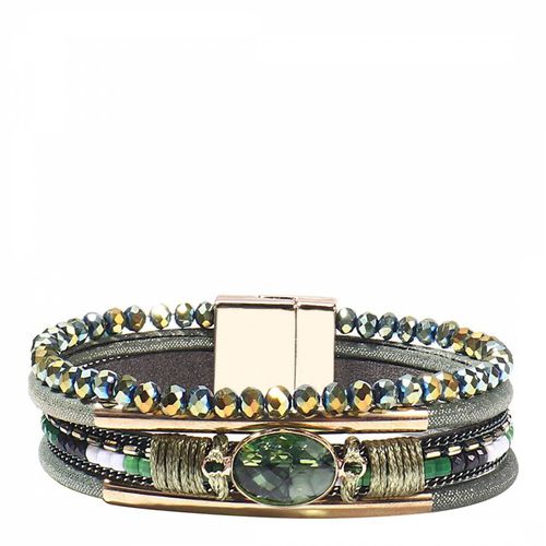 K Gold Green Druzy Wrap Bracelet - Liv Oliver - Modalova