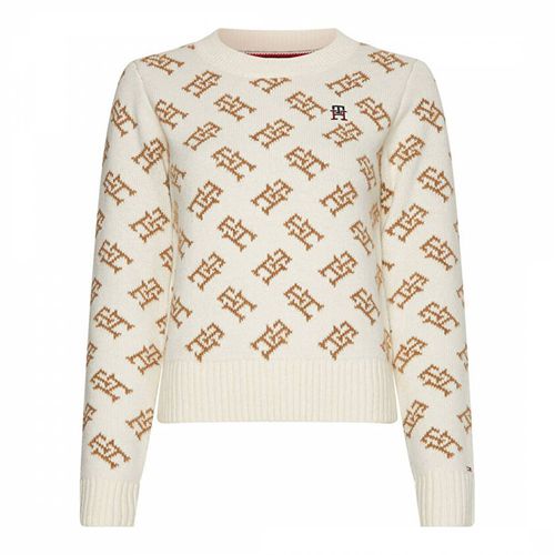 Monogram Print Wool Blend Jumper - Tommy Hilfiger - Modalova