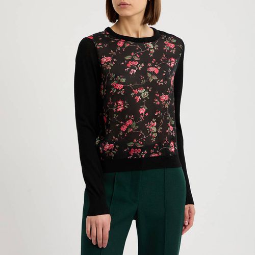 Black Floral Cyrus Wool Jumper - L K Bennett - Modalova