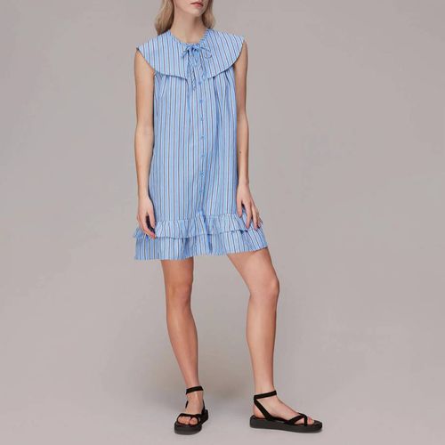Blue Stripe Collared Trapeze Dress - WHISTLES - Modalova