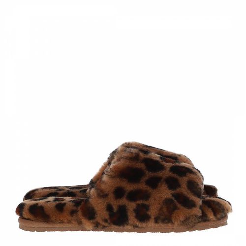 Women's Leopard Sliders Slippers - Fenlands Sheepskin - Modalova