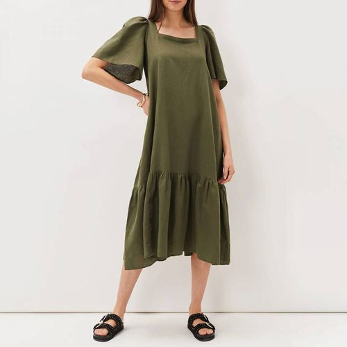 Khaki Claria Linen Blend Dress - Phase Eight - Modalova