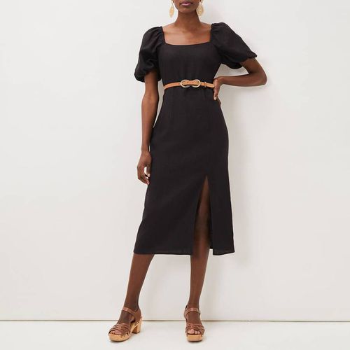Black Effie Puff Sleeve Linen Dress - Phase Eight - Modalova