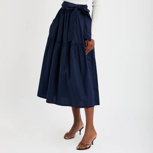 Navy Rego Cotton Midi Skirt - L K Bennett - Modalova
