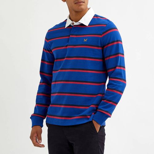 Blue Striped Cotton Rugby Shirt - Crew Clothing - Modalova