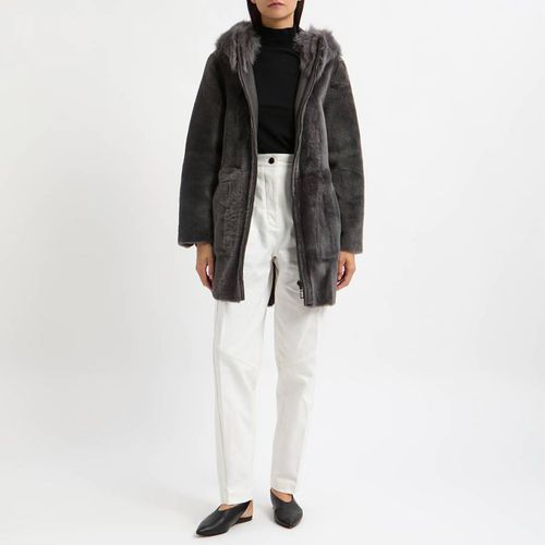 Grey Shearling Reversible Zip Parka - N°· Eleven - Modalova