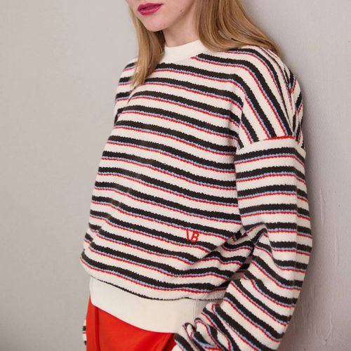 Stripe Cropped Cotton Sweatshirt - Victoria Beckham - Modalova