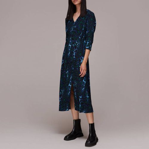 Blue Night Cat Print Midi Dress - WHISTLES - Modalova