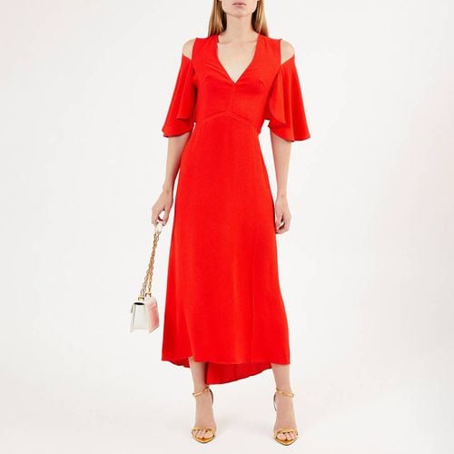 Keyhole Detail V Neck Midi Dress - Victoria Beckham - Modalova