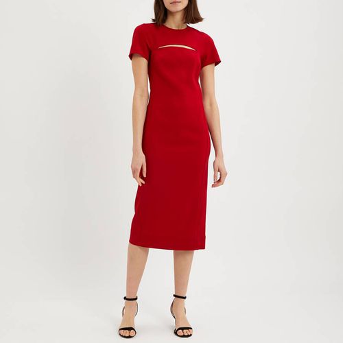 Red Signature Fitted Zip Dress - Victoria Beckham - Modalova