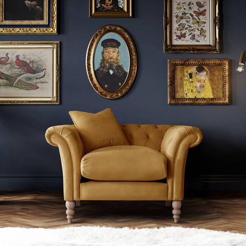 The Mayfair Arm Chair Velvet Ochre - The Great Sofa Company - Modalova