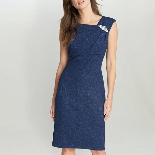 Navy Sparkly Erith Midi Dress - Gina Bacconi - Modalova