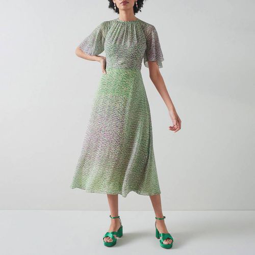 Green Animal Print Elowen Midi Dress - L K Bennett - Modalova