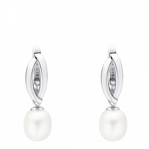 White Sterling Silver Freshwater Pearl Earrings - Mia Bellucci - Modalova