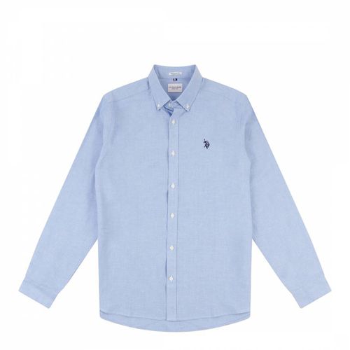 Blue Oxford Cotton Shirt - U.S. Polo Assn. - Modalova