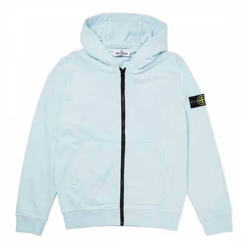 Blue Cotton Zipped Hoodie - Stone Island - Modalova